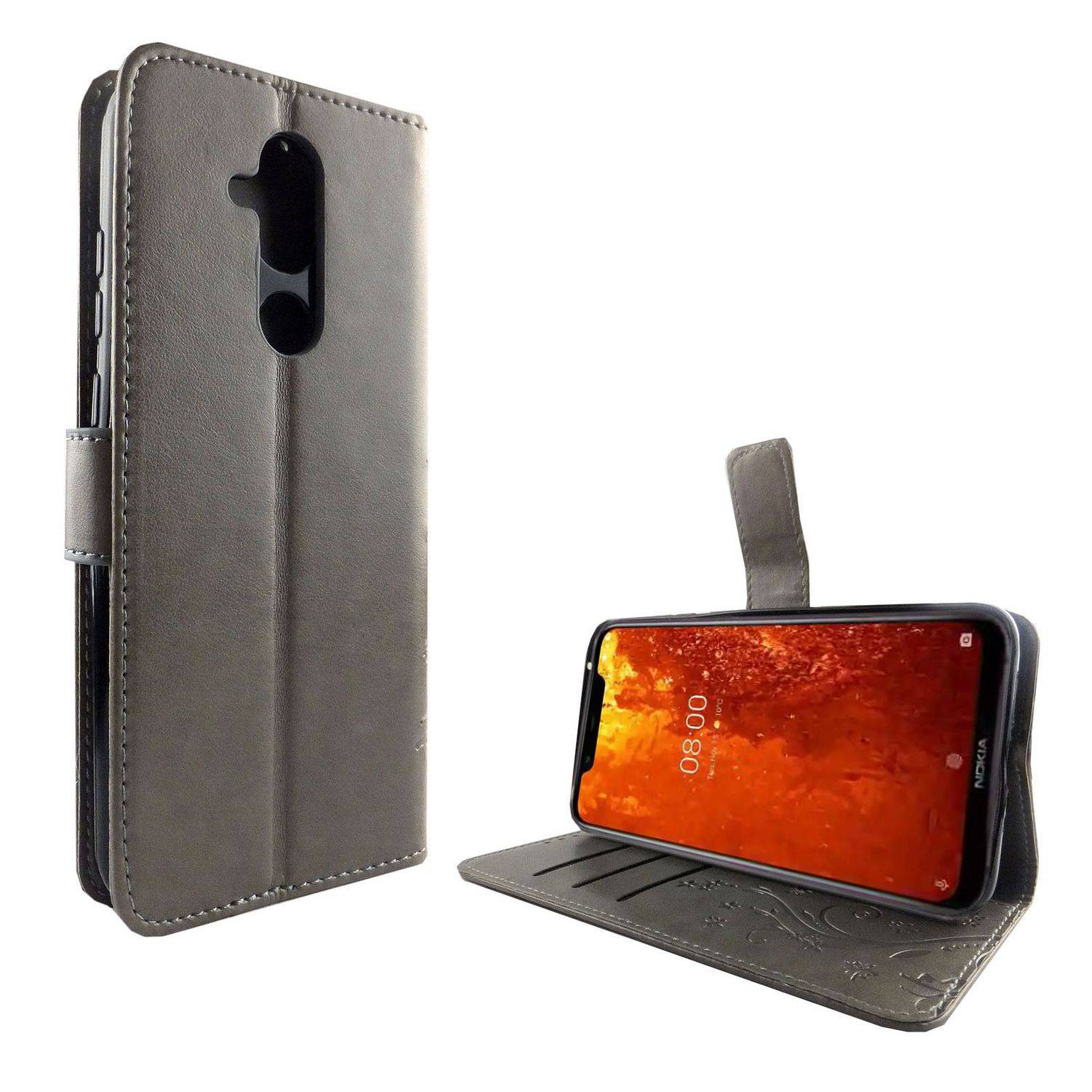 Nokia 8.1 Handyhülle Bookcover Grau
