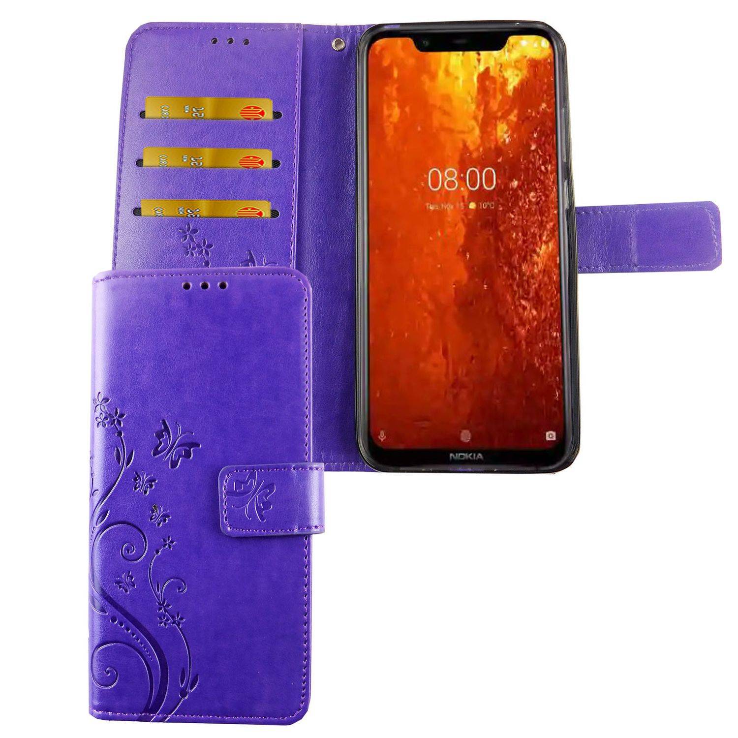 Nokia 8.1 Handyhülle Bookcover Violett