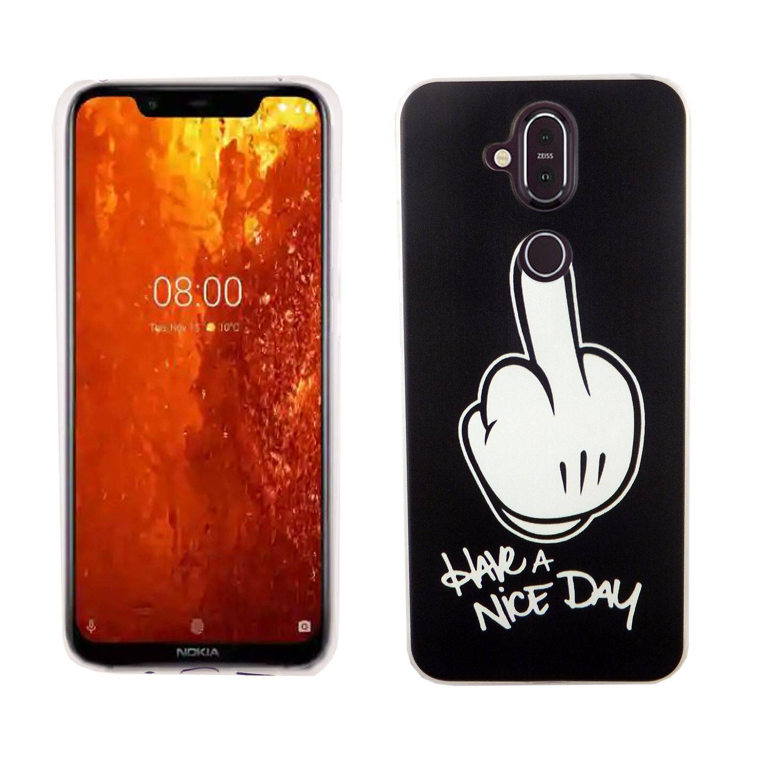Nokia 8.1 Handyhülle Bumper Backcover Schwarz
