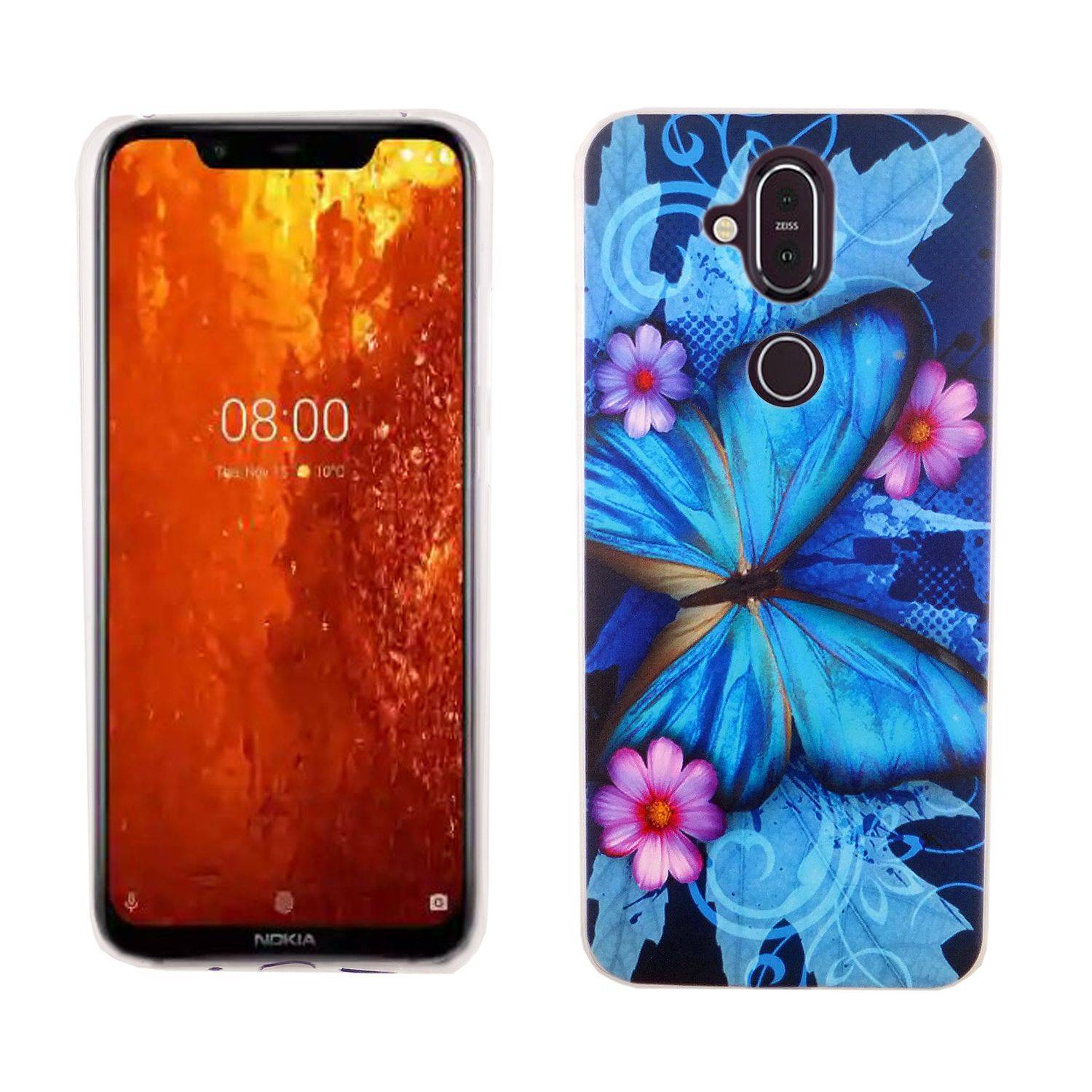 Nokia 8.1 Handyhülle Bumper Backcover Blau
