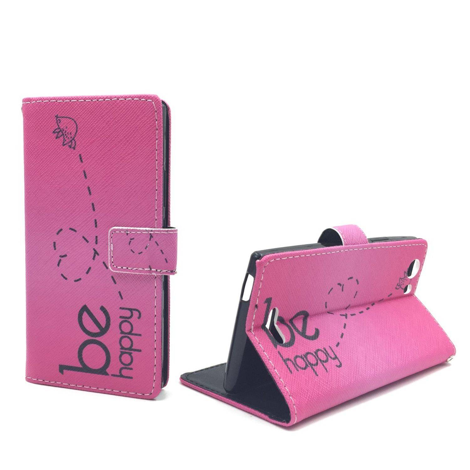 Wiko Ridge 4G Handyhülle Bookcover Rosa