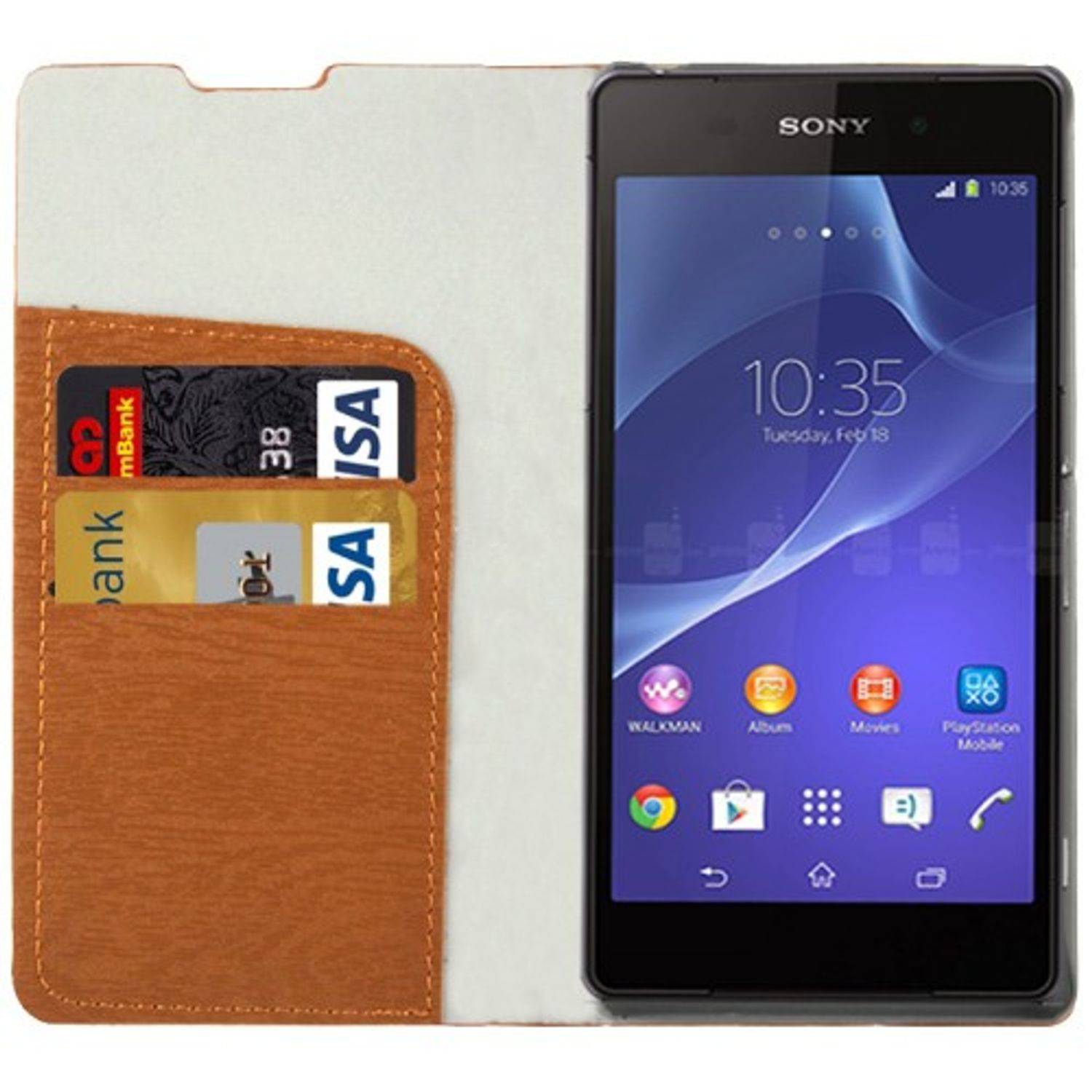 Sony Xperia Z2 Handyhülle Backcover Braun
