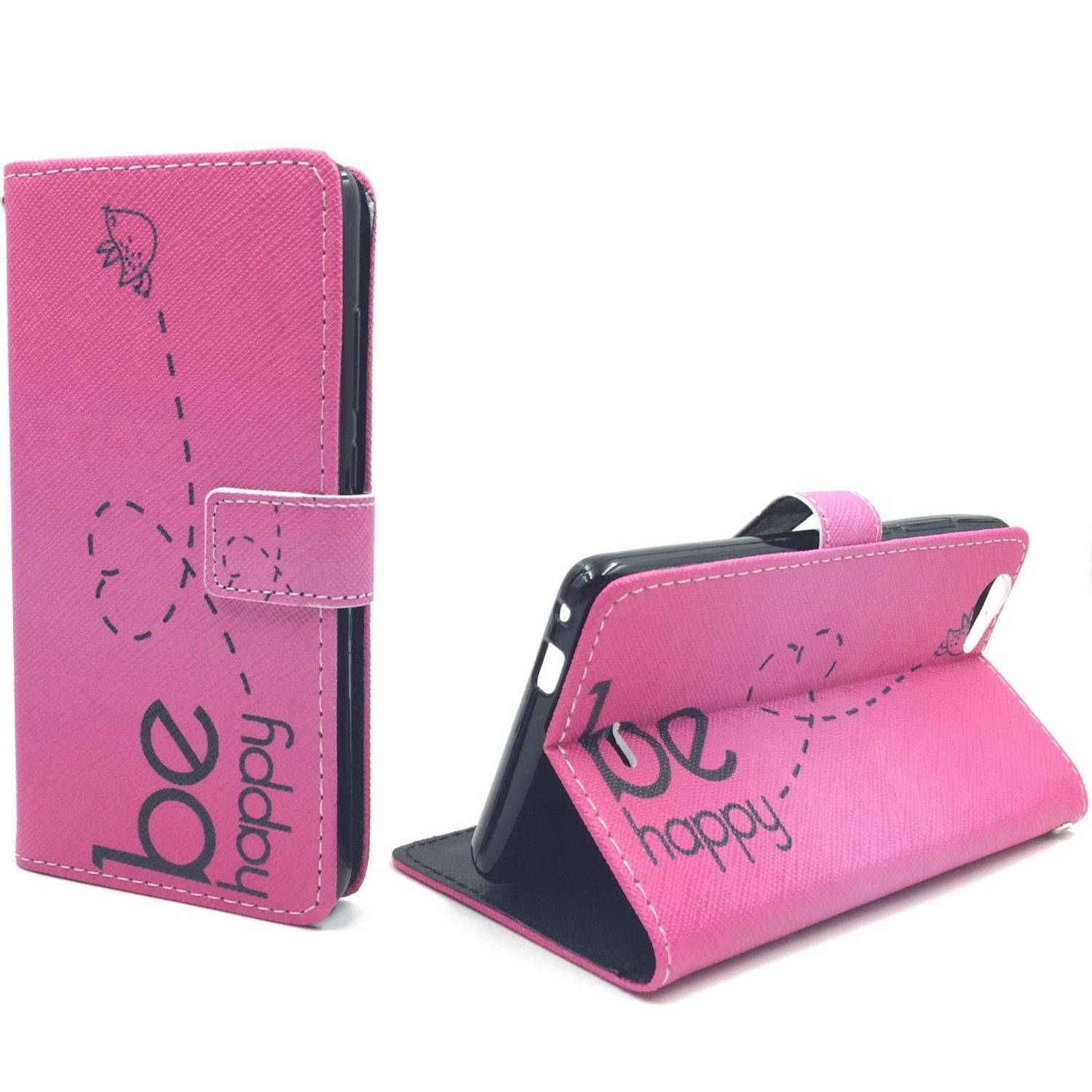 Wiko Pulp Fab Handyhülle Bookcover Rosa