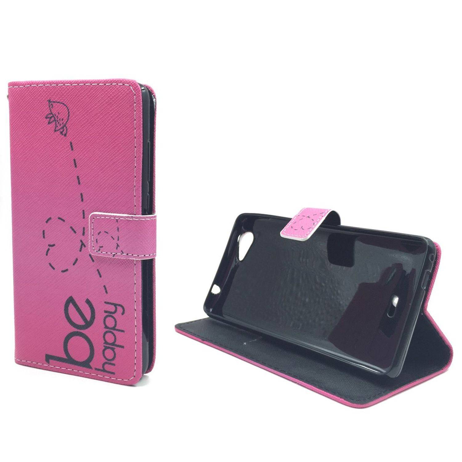 Wiko Pulp Fab Handyhülle Bookcover Rosa