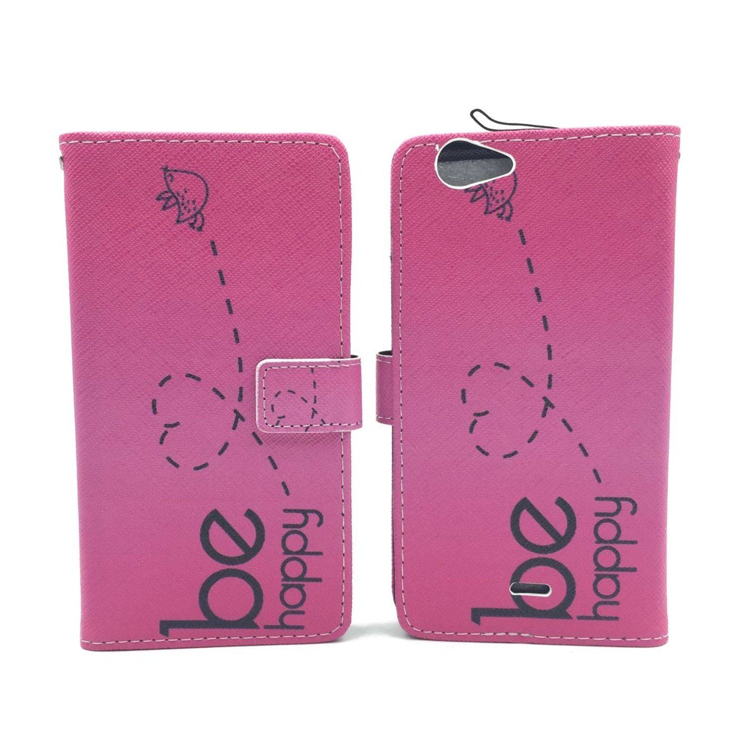 Wiko Pulp Fab Handyhülle Bookcover Rosa
