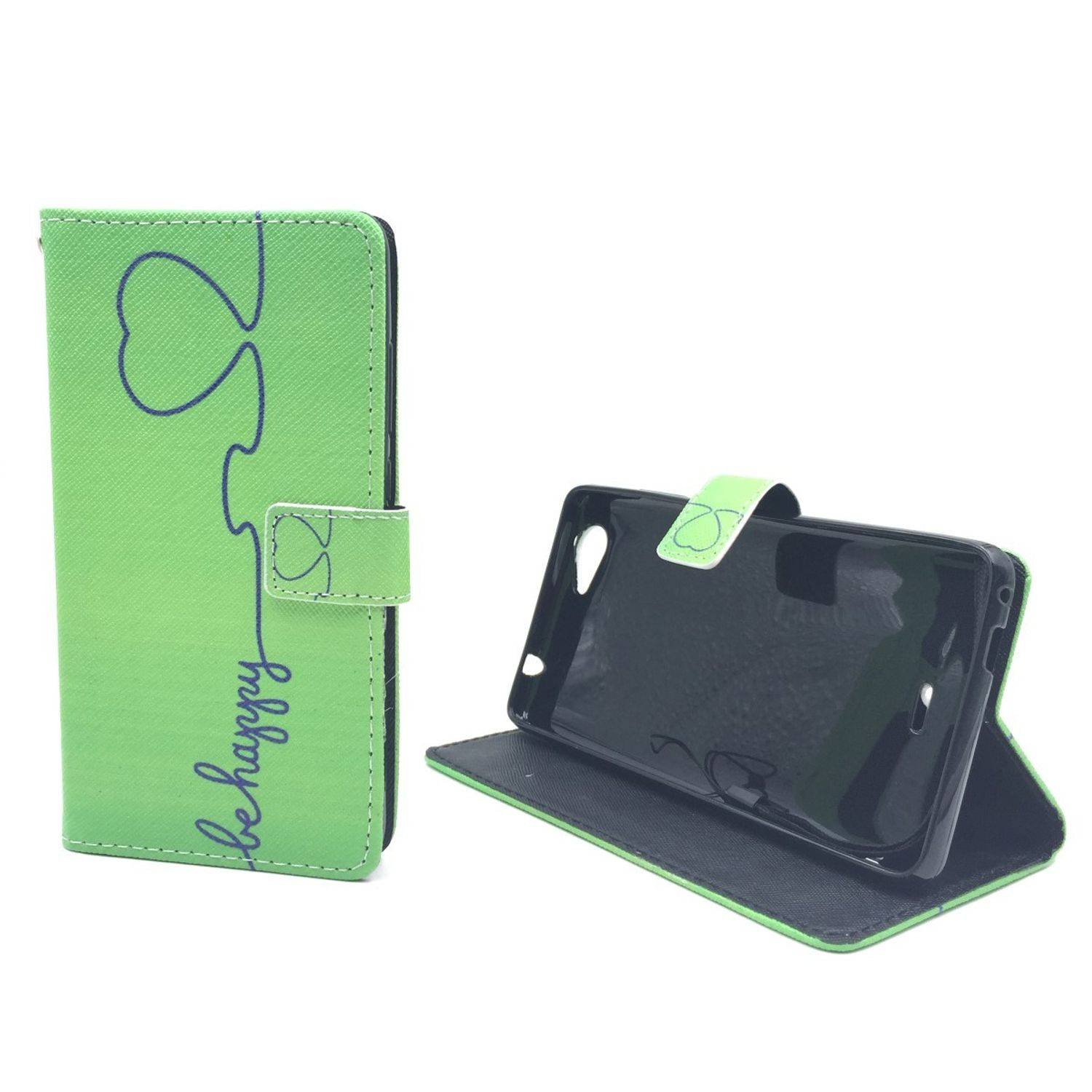 Wiko Pulp Fab Handyhülle Bookcover Grün