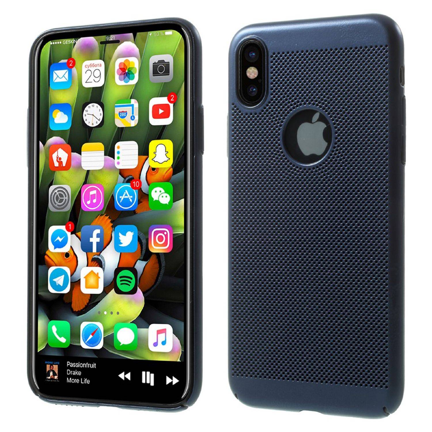 Apple iPhone XS Handyhülle Backcover Blau
