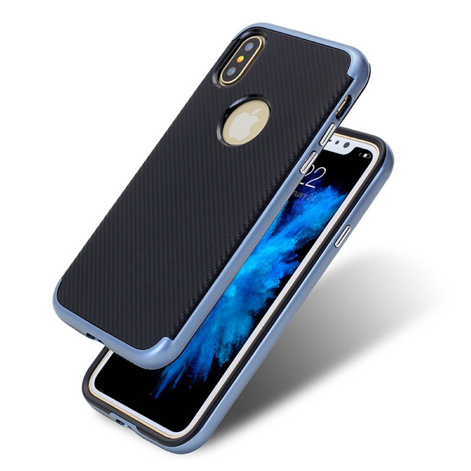 Apple iPhone XS Handyhülle Backcover Blau
