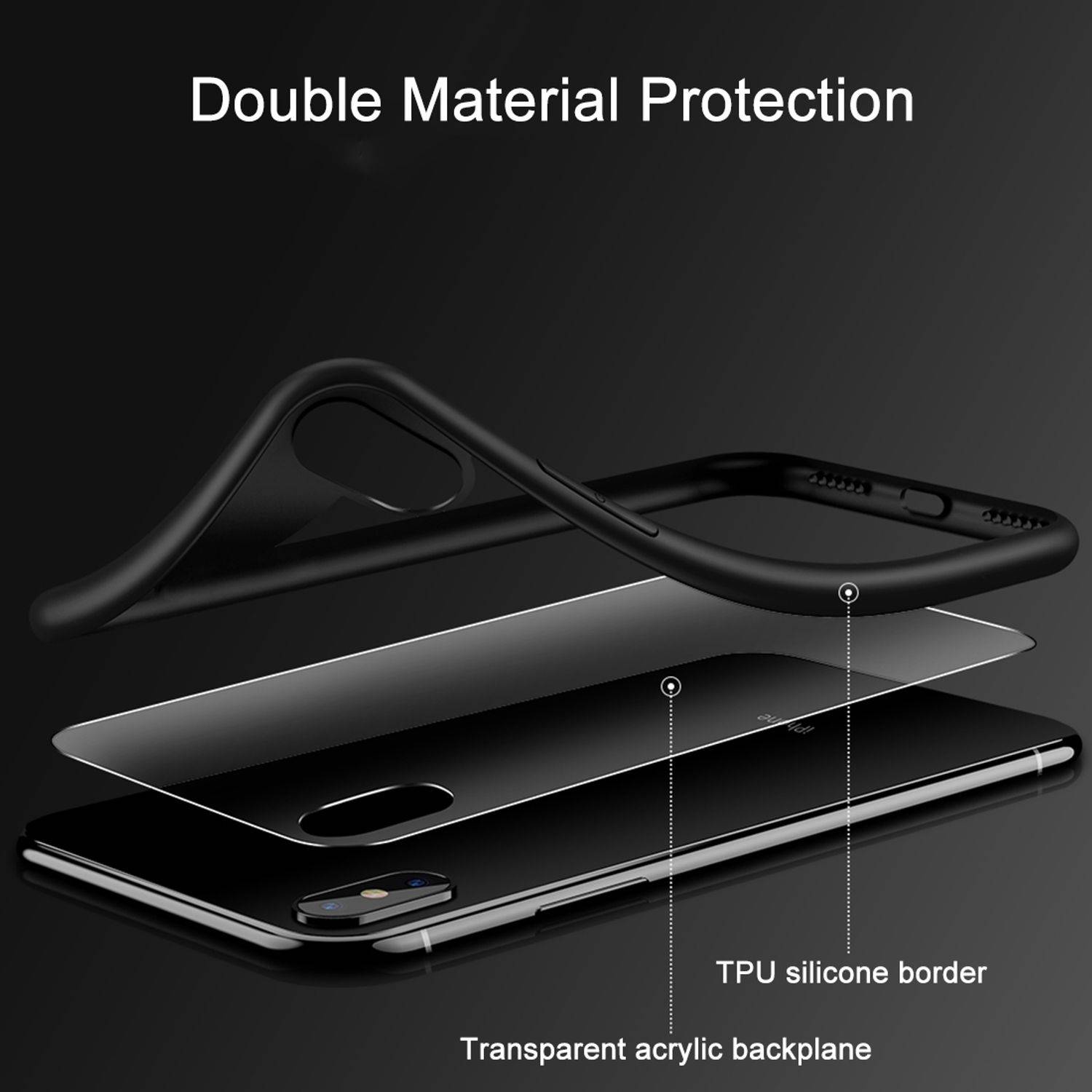 Apple iPhone XS Handyhülle Backcover Schwarz