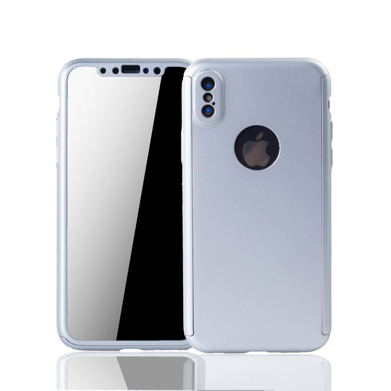 Apple iPhone XS Handyhülle Backcover Silber