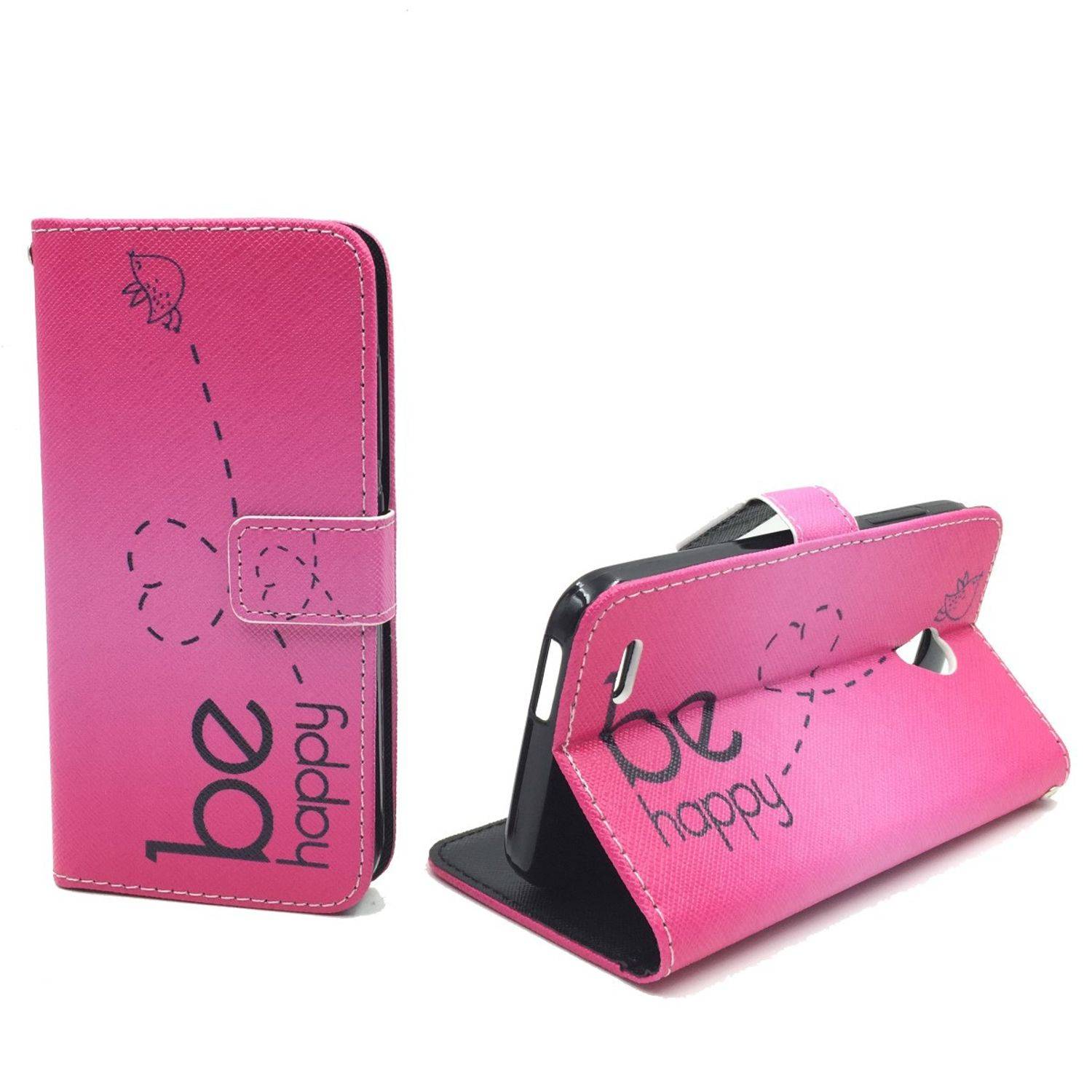 Vodafone Smart Prime 6 Handyhülle Bookcover Rosa