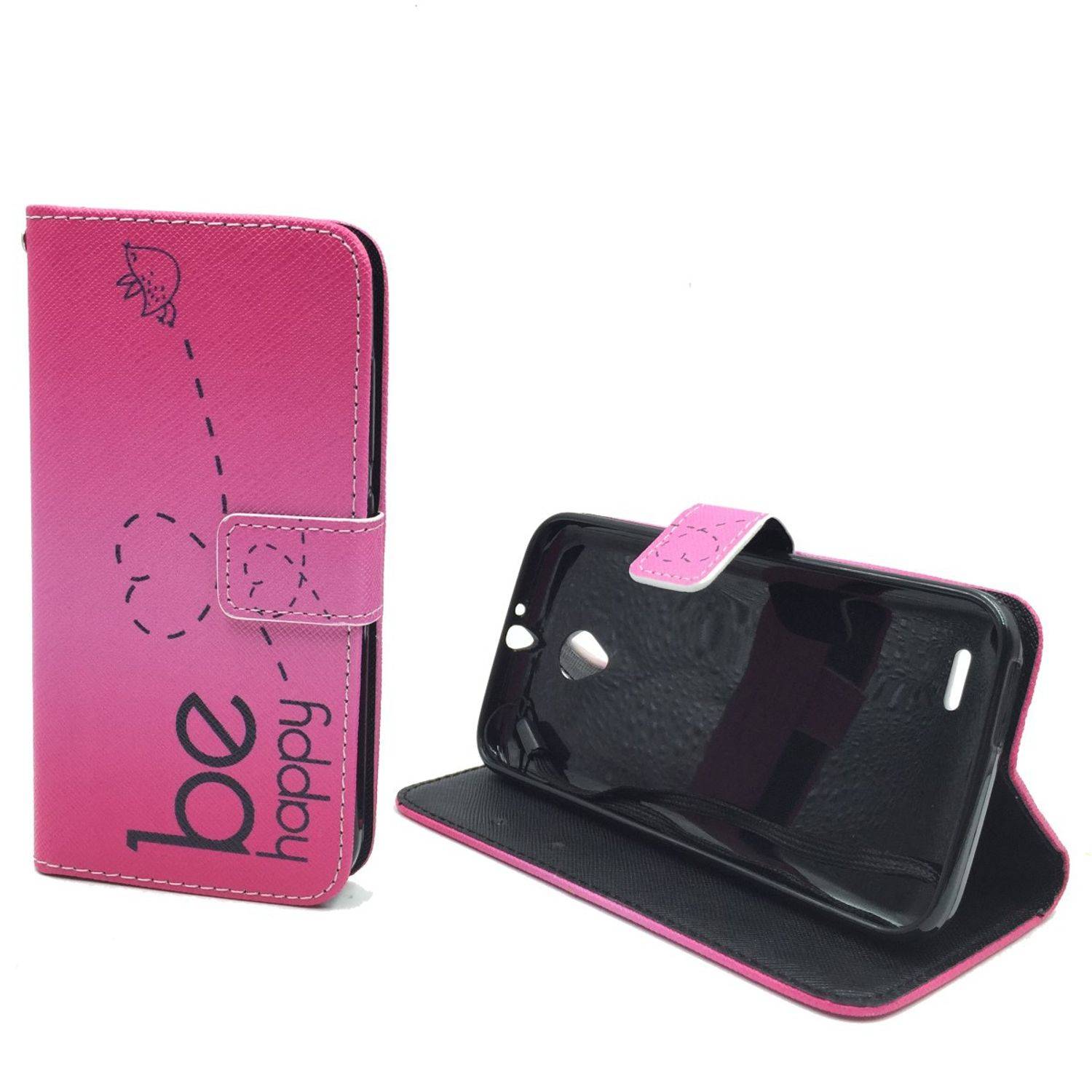 Vodafone Smart Prime 6 Handyhülle Bookcover Rosa