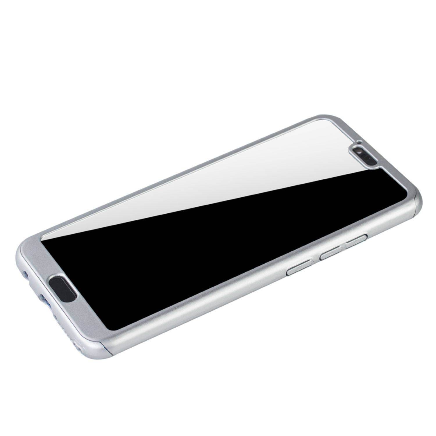Huawei Honor 10 Handyhülle 360 Grad Schutz Full Cover Silber
