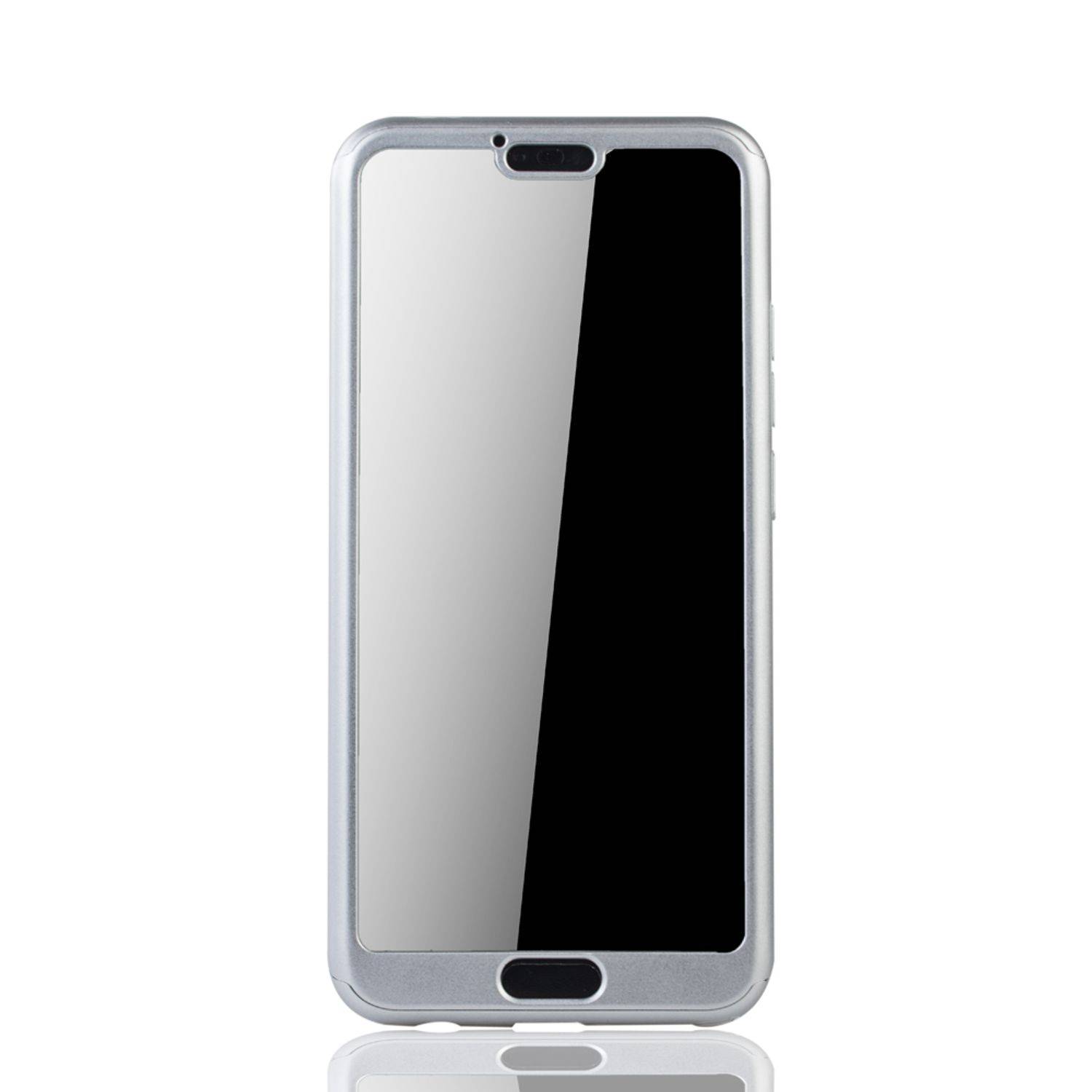 Huawei Honor 10 Handyhülle 360 Grad Schutz Full Cover Silber