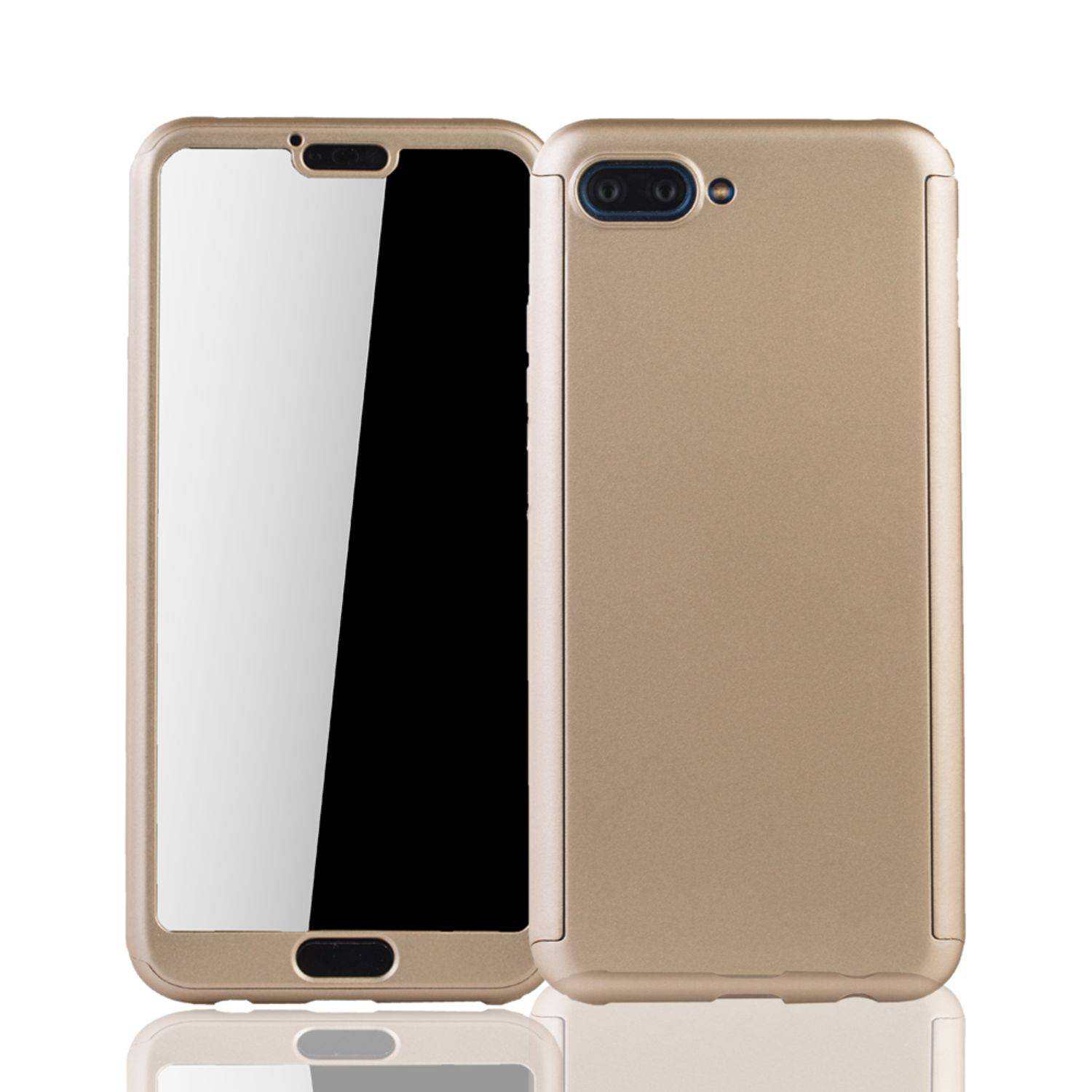 Huawei Honor 10 Handyhülle 360 Grad Schutz Full Cover Gold