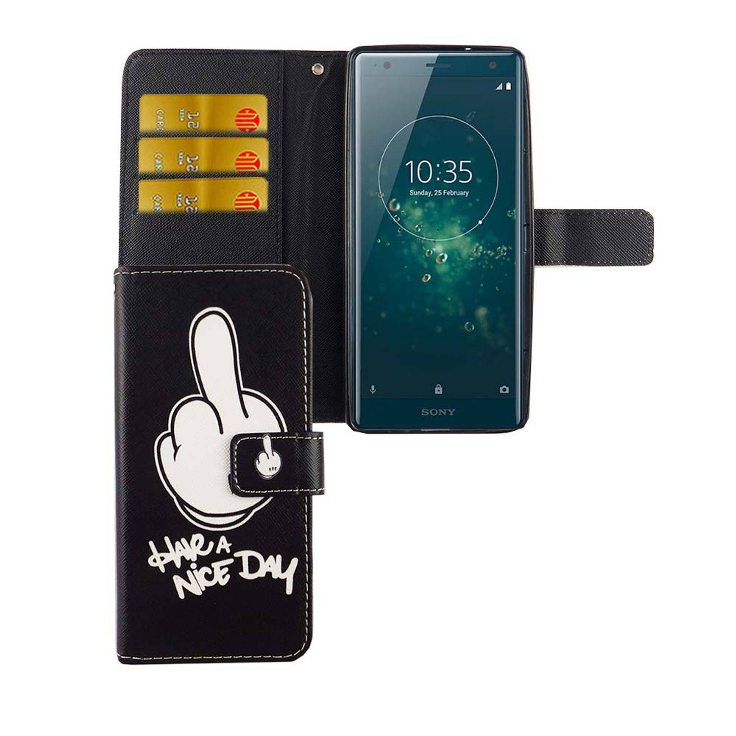 Sony Xperia XZ2 Handyhülle Bookcover Schwarz