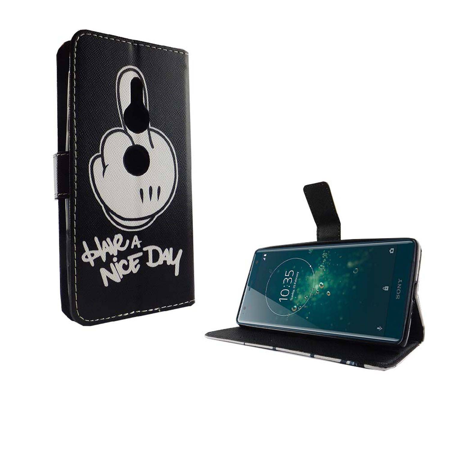 Sony Xperia XZ2 Handyhülle Bookcover Schwarz