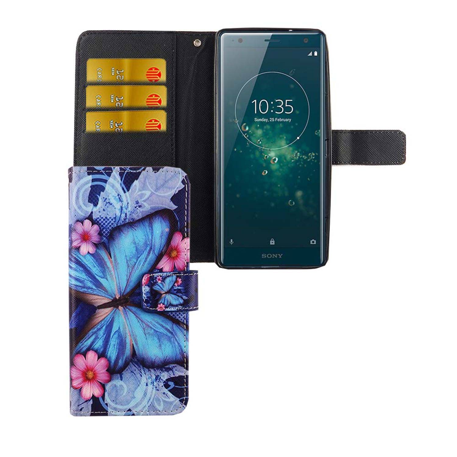 Sony Xperia XZ2 Handyhülle Bookcover Blau