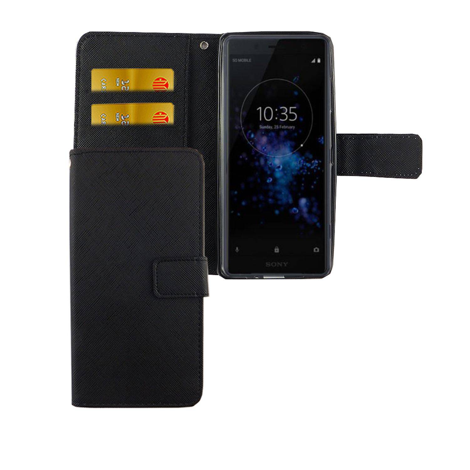 Sony Xperia XZ2 Compact Handyhülle Bookcover Schwarz
