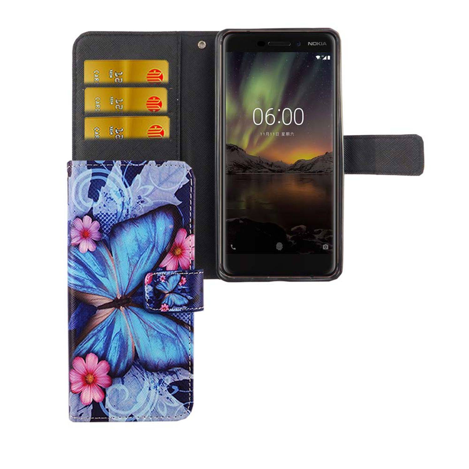 Nokia 6 (2018) Handyhülle Bookcover Blau