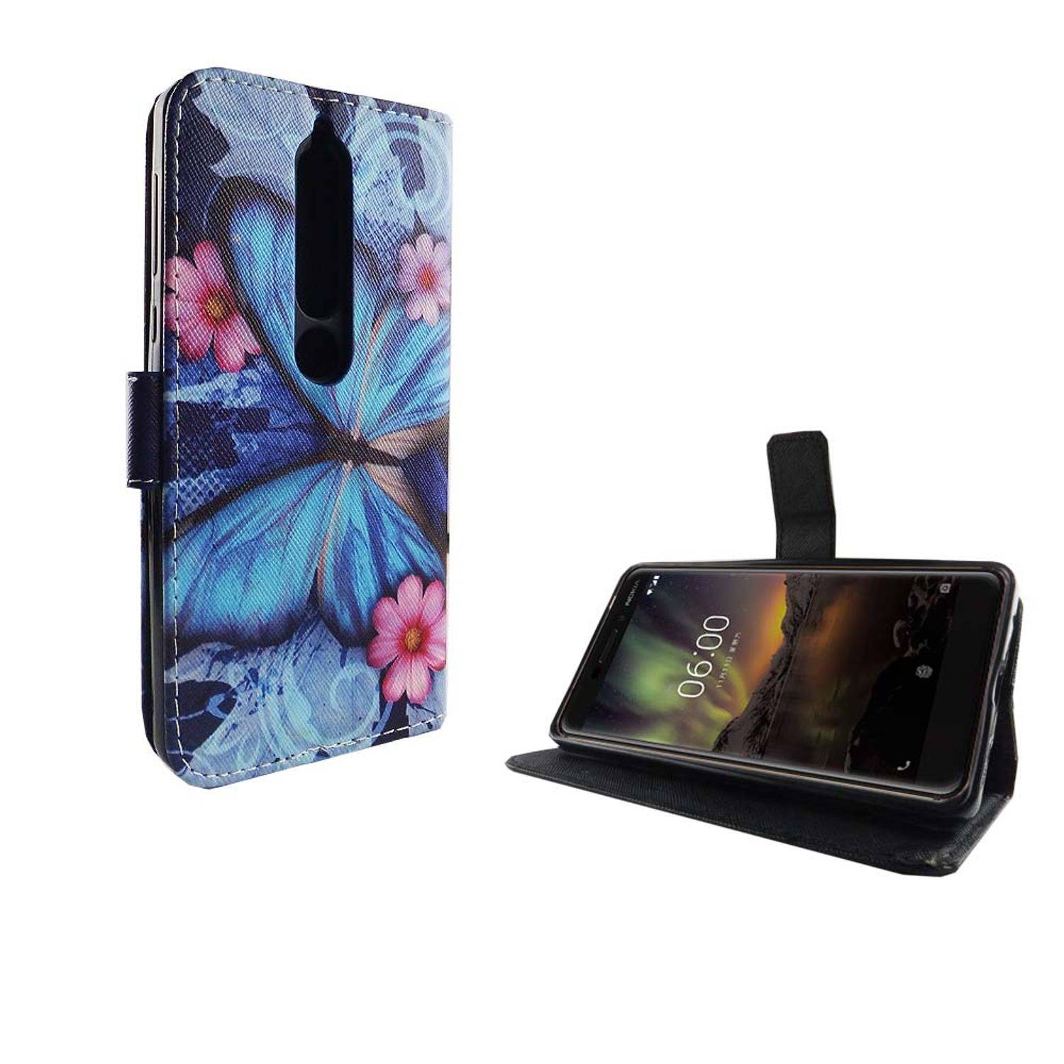 Nokia 6 (2018) Handyhülle Bookcover Blau