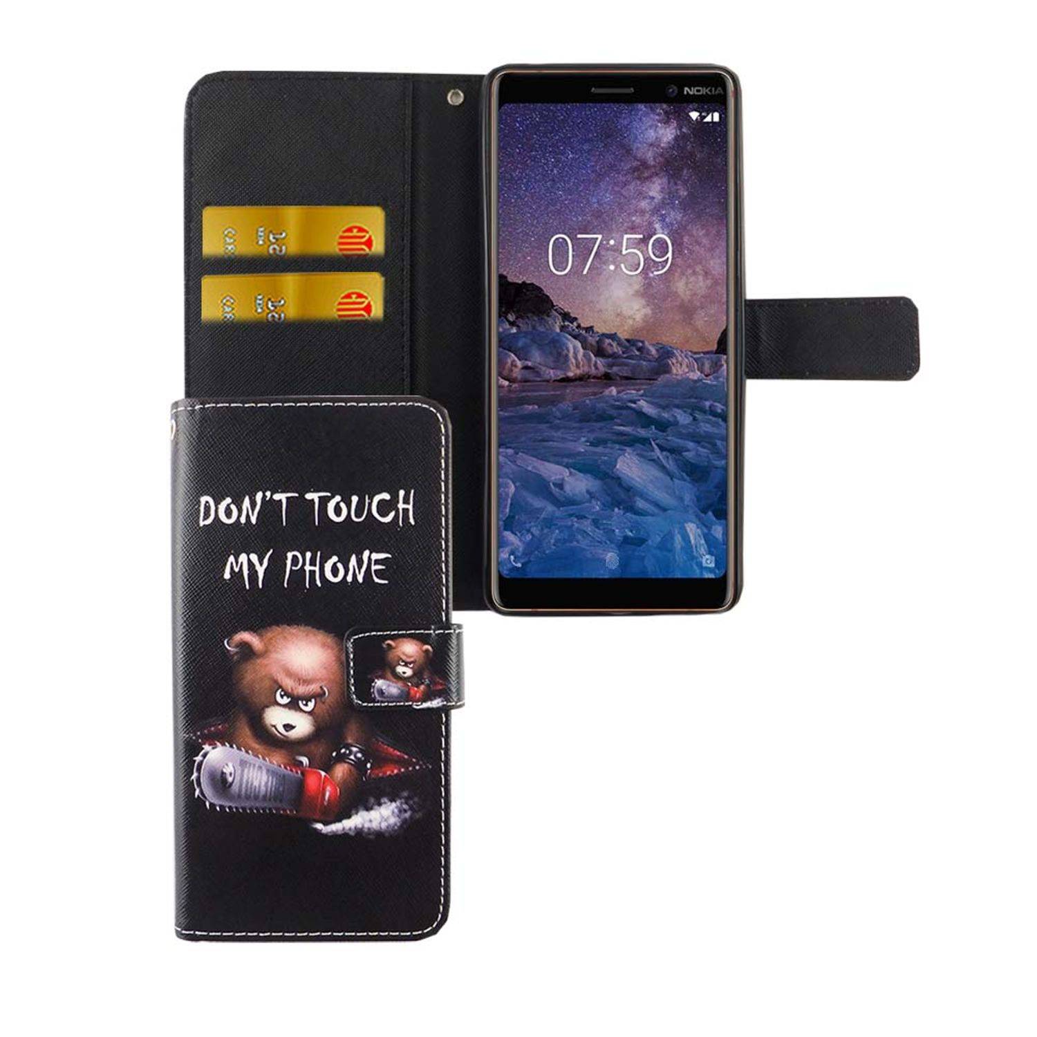 Nokia 7 Plus Handyhülle Bookcover Schwarz