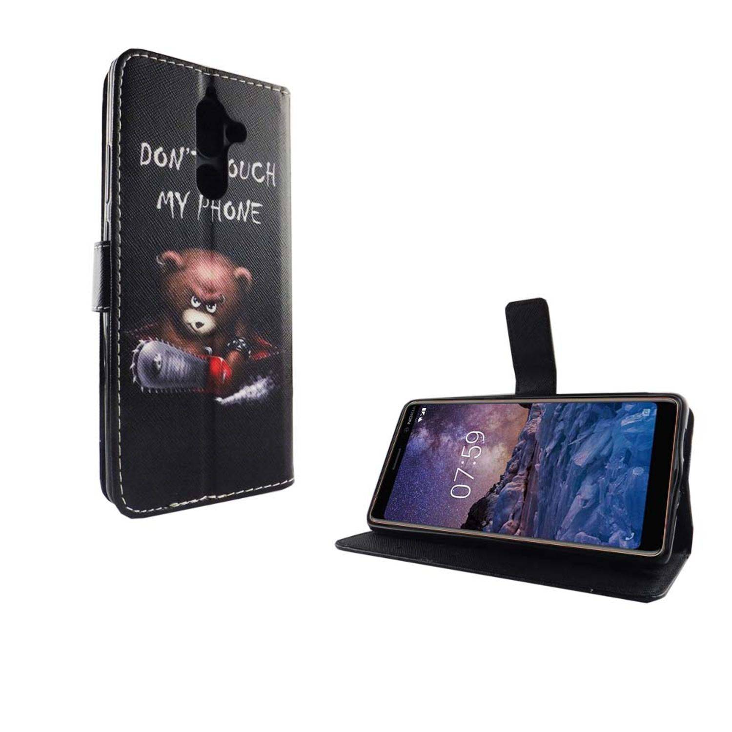 Nokia 7 Plus Handyhülle Bookcover Schwarz