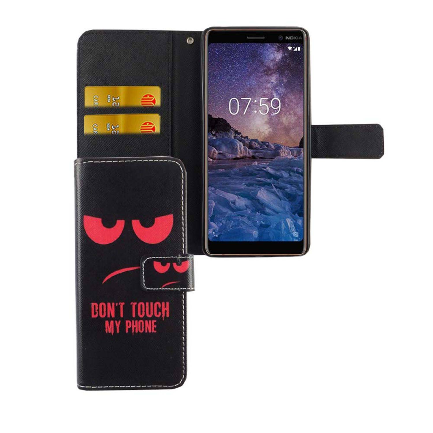 Nokia 7 Plus Handyhülle Bookcover Rot