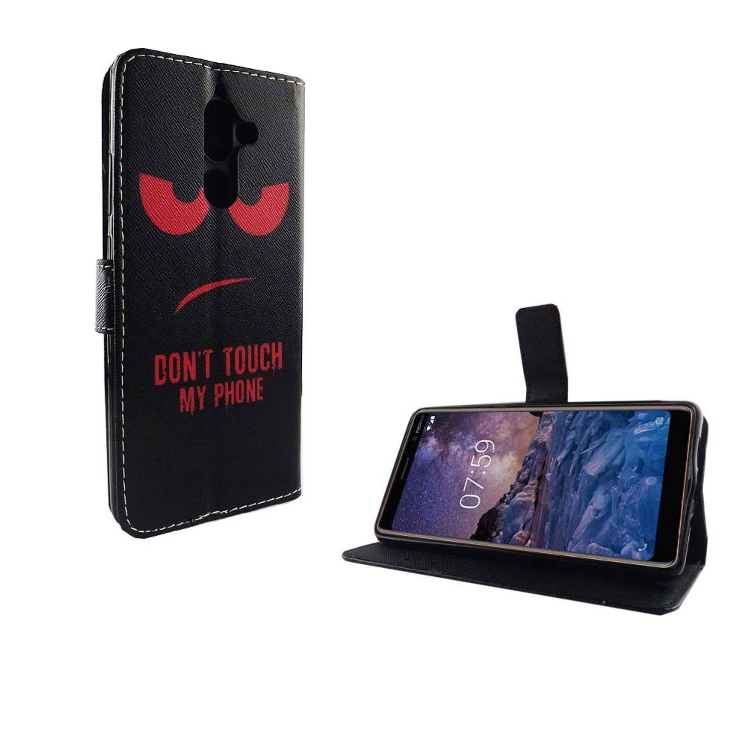 Nokia 7 Plus Handyhülle Bookcover Rot