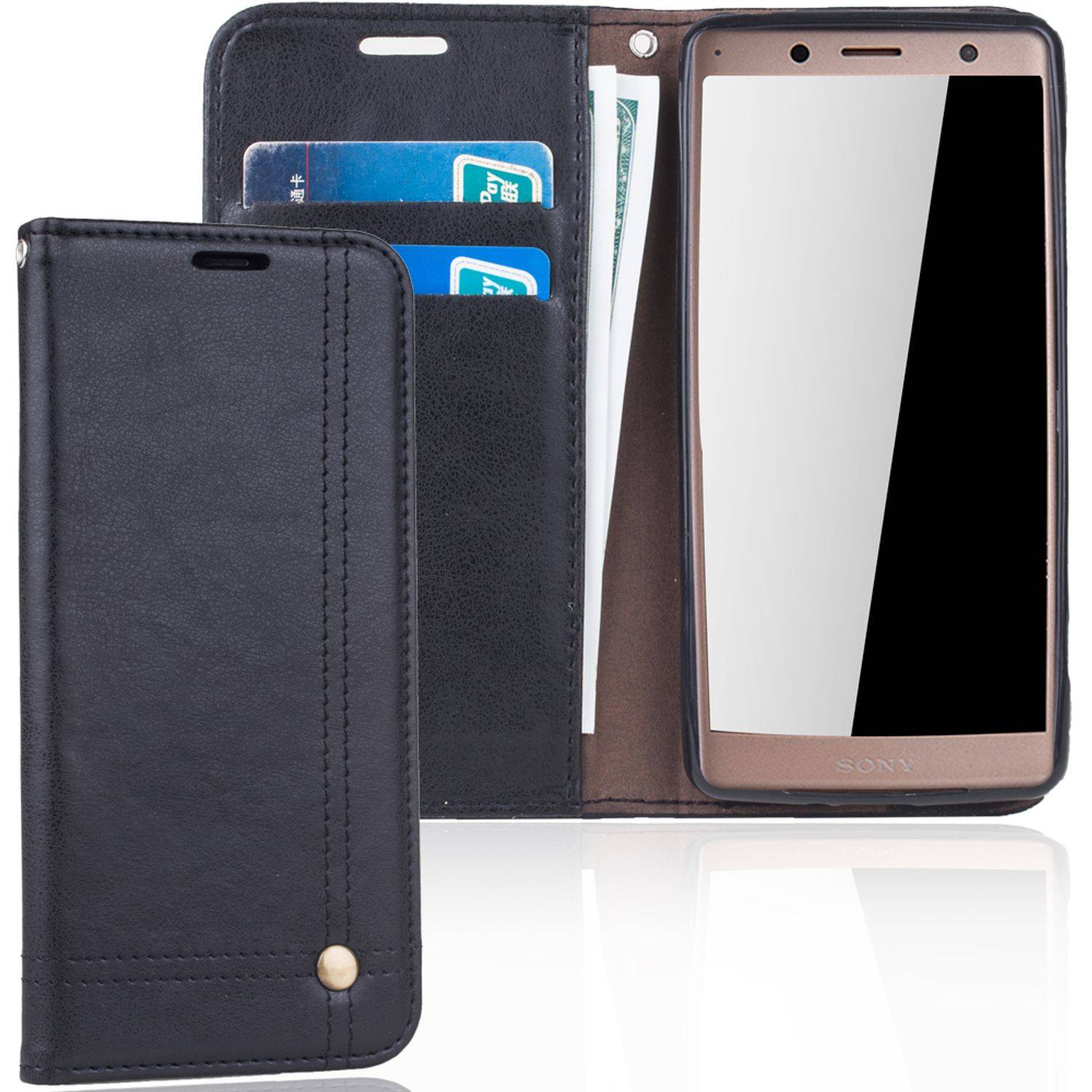 Sony Xperia XZ2 Handyhülle Bookcover Schwarz