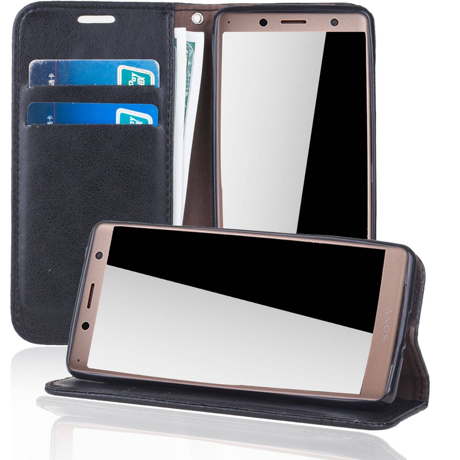 Sony Xperia XZ2 Handyhülle Bookcover Schwarz