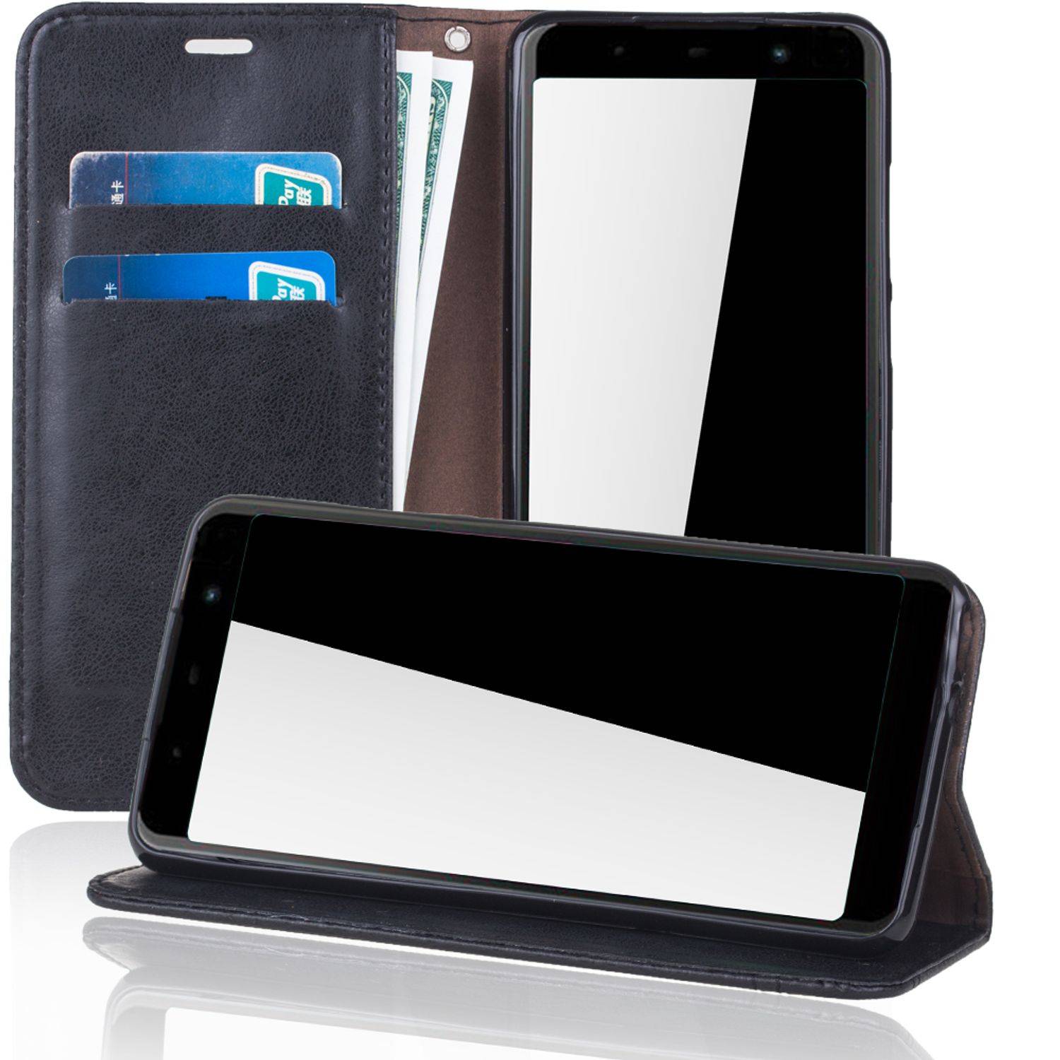 Wiko Lenny 5 Handyhülle Bookcover Schwarz