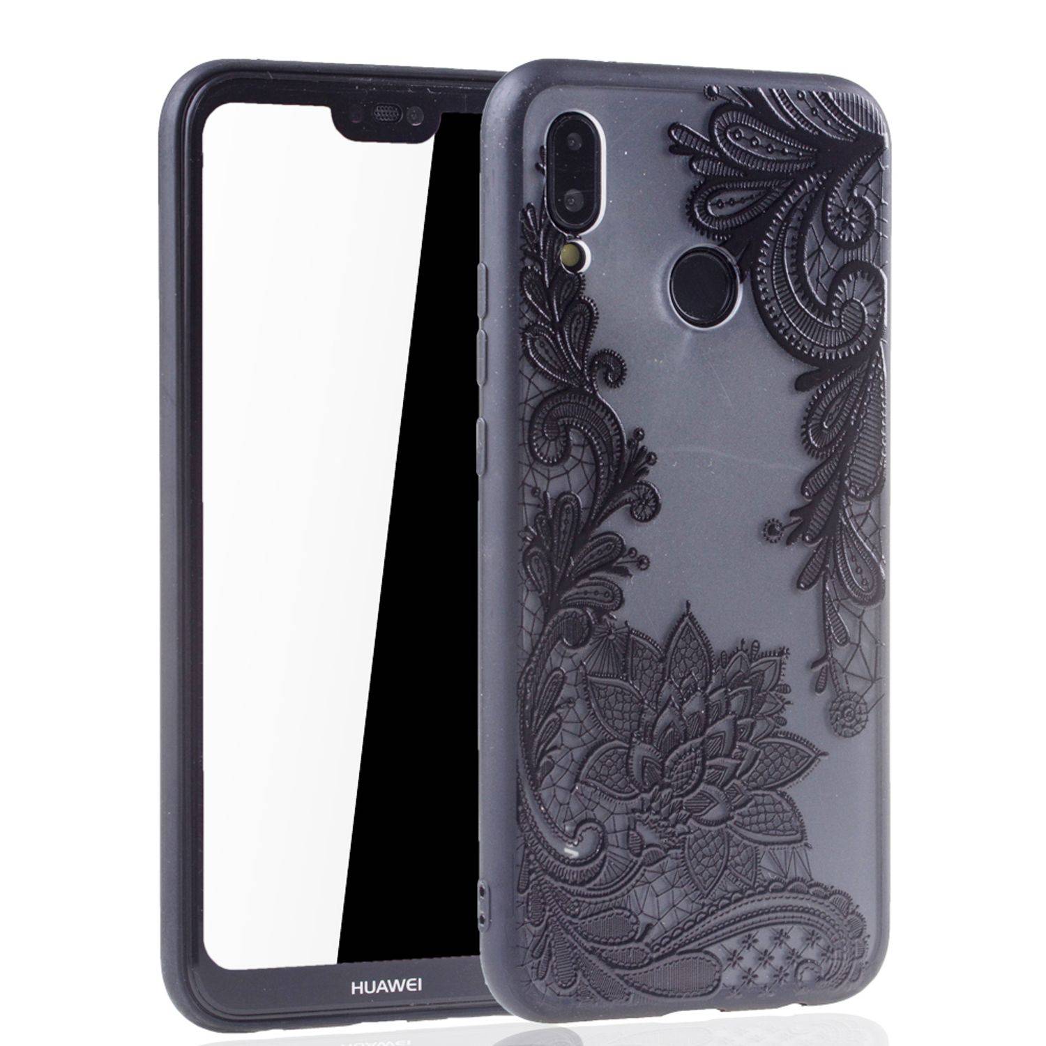 Huawei P20 Lite Handyhülle Backcover Schwarz