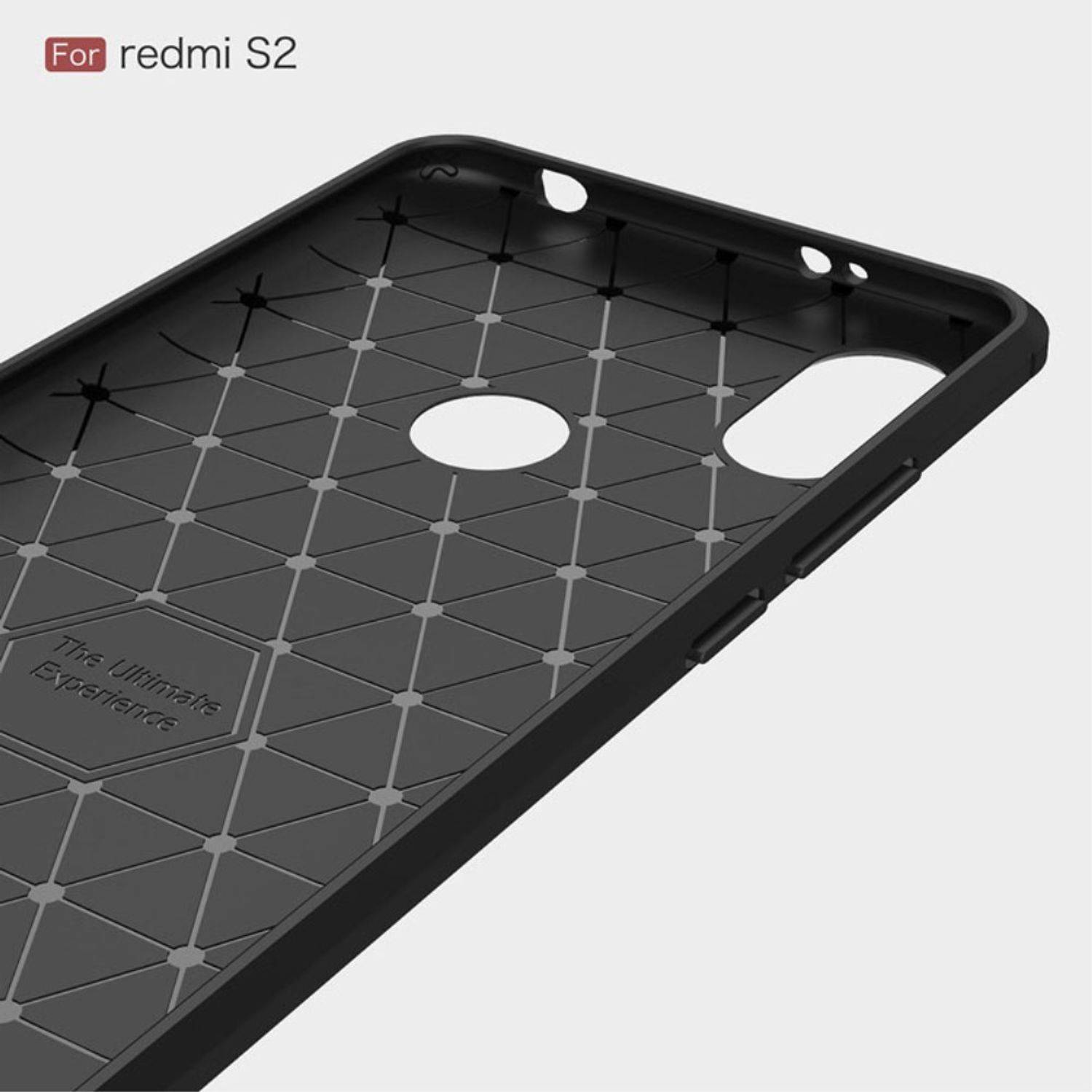 Xiaomi Redmi S2 / Y2 Handyhülle Carbon Optik Backcover Blau