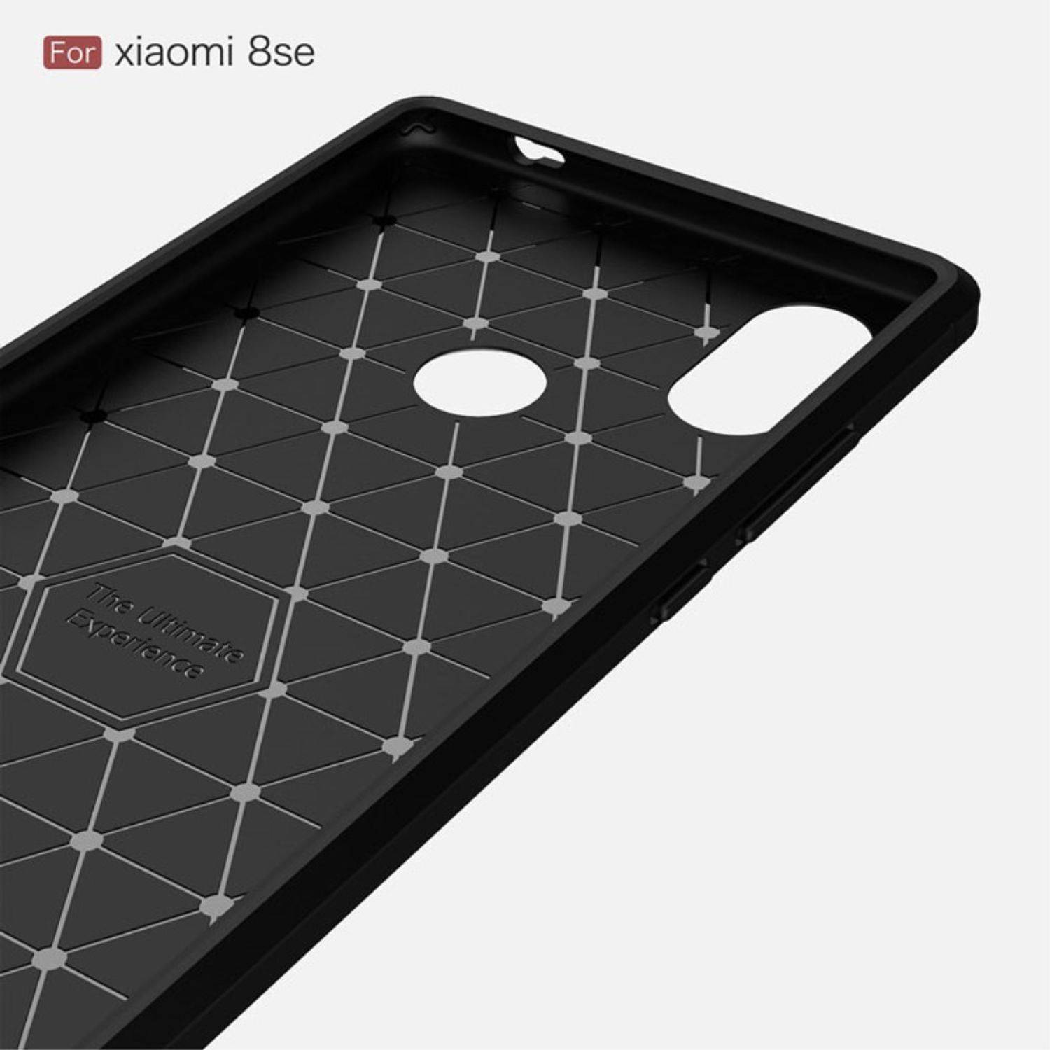 Xiaomi Mi 8 SE Handyhülle Carbon Optik Backcover Blau
