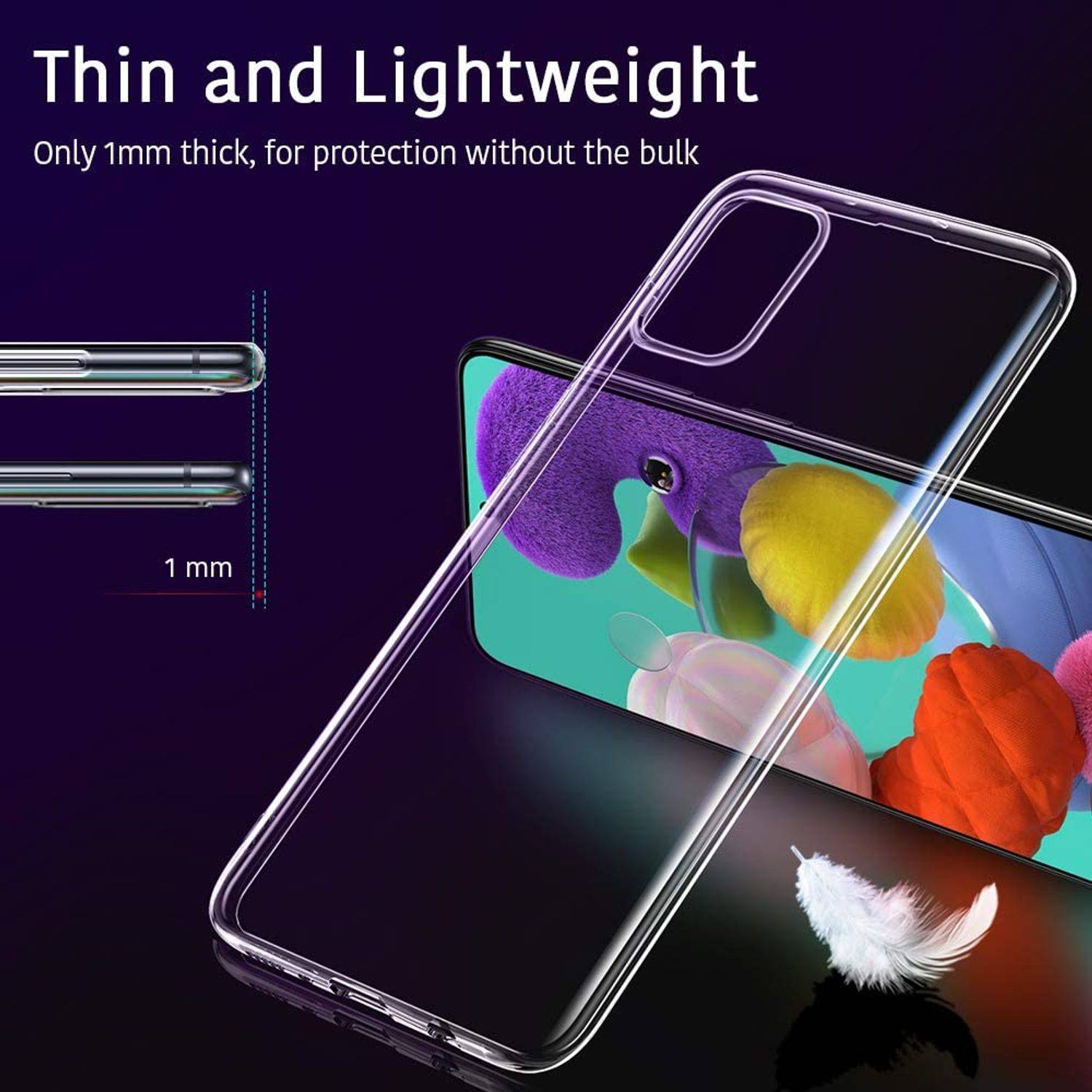 Samsung Galaxy A51 Handyhülle Ultra Dünn Bumper Backcover Transparent