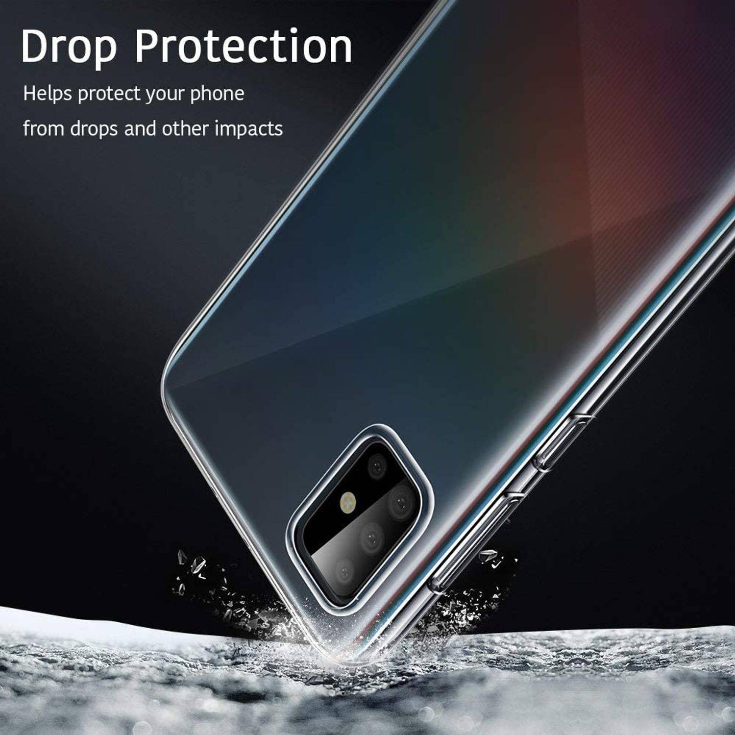 Samsung Galaxy A51 Handyhülle Ultra Dünn Bumper Backcover Transparent