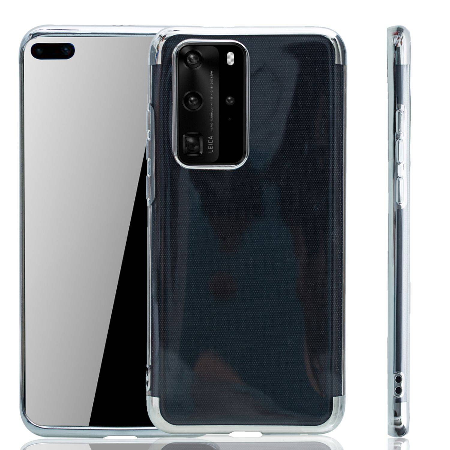 Huawei P40 Handyhülle Bumper Backcover Silber