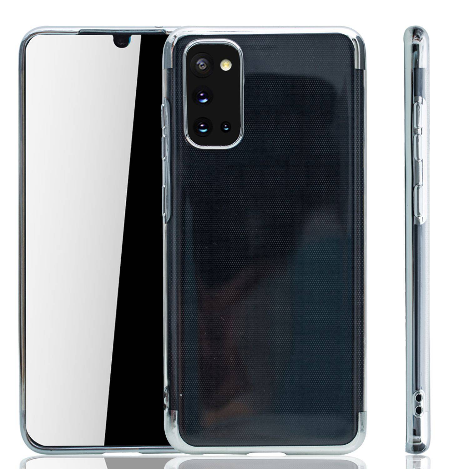 Samsung Galaxy A31 Handyhülle Bumper Backcover Silber