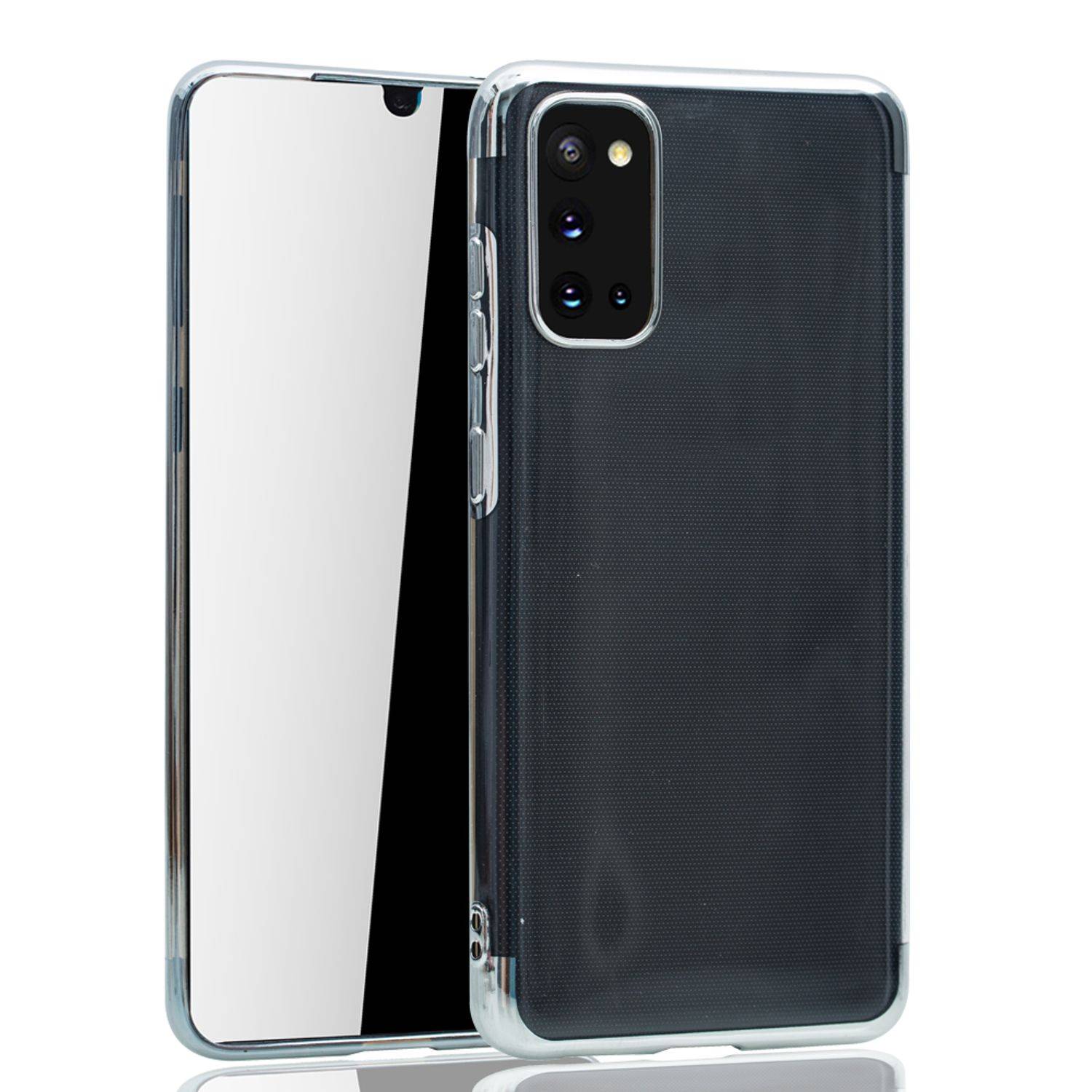 Samsung Galaxy A31 Handyhülle Bumper Backcover Silber