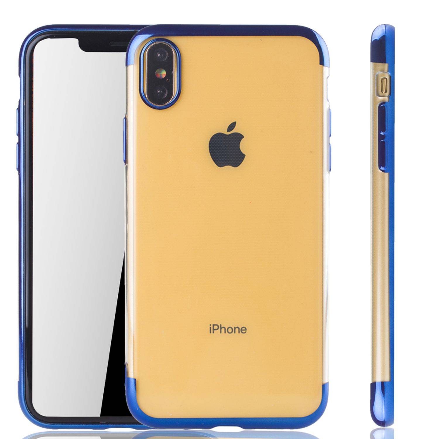 Apple iPhone XS Max Handyhülle Bumper Backcover Blau