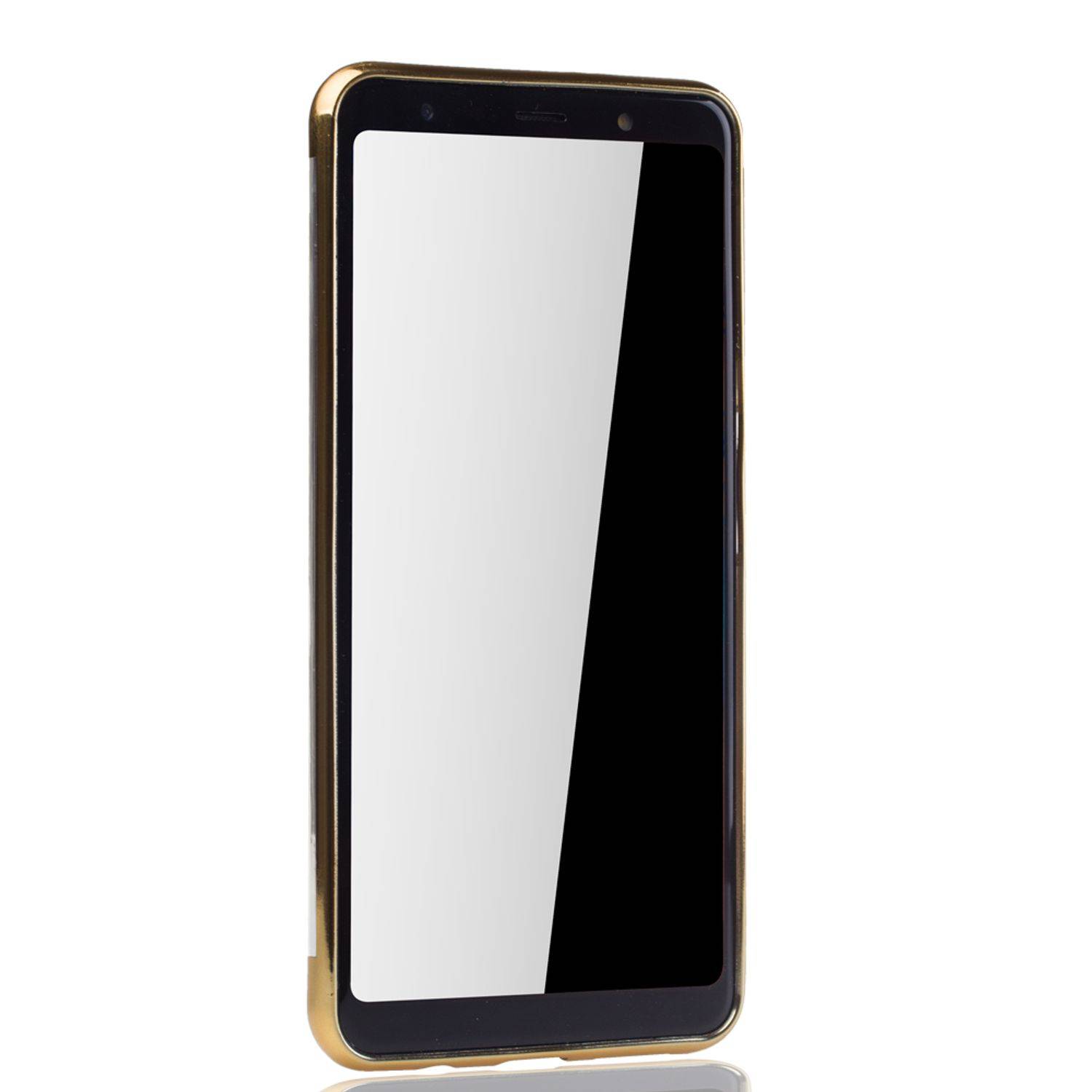 Samsung Galaxy A7 (2018) Handyhülle Bumper Backcover Gold