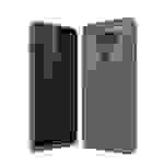 LG Q8 Handyhülle Carbon Optik Backcover Grau