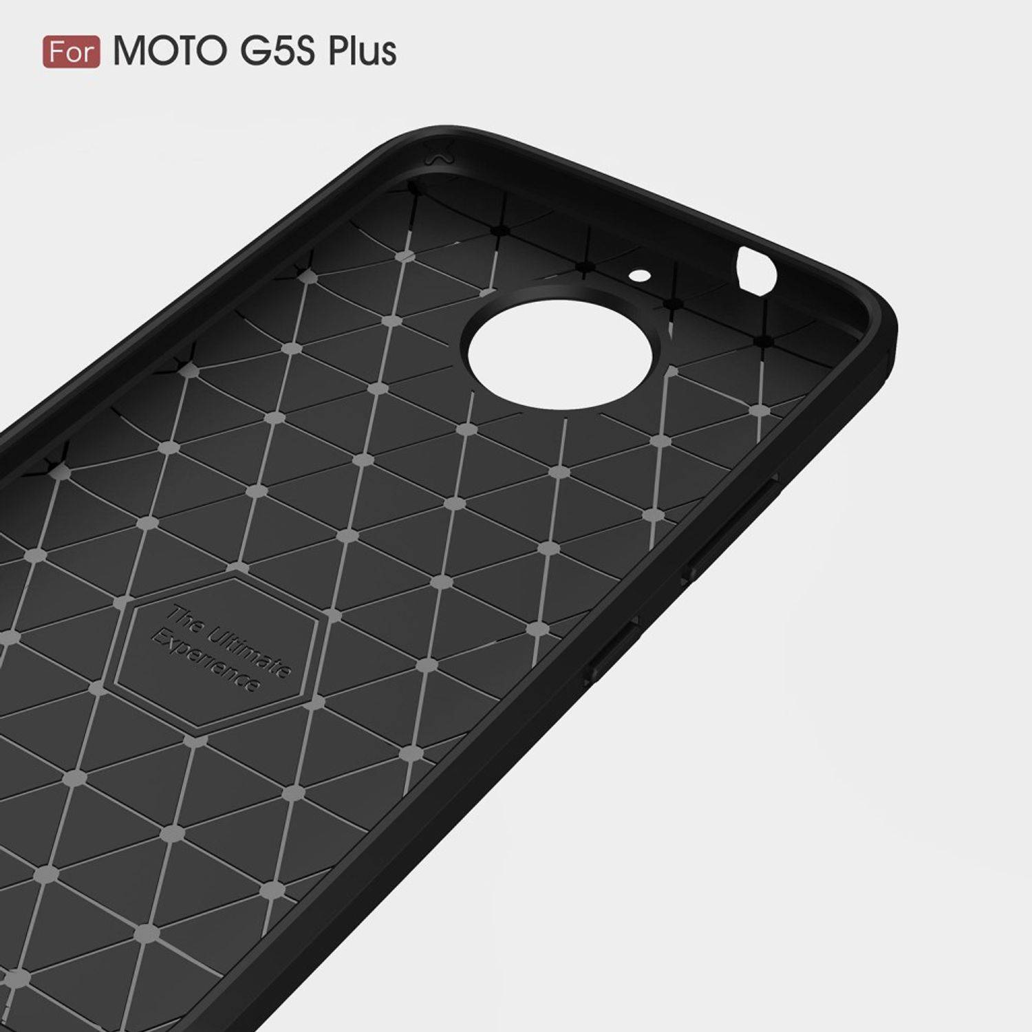 Motorola Moto G5S Plus Handyhülle Carbon Optik Backcover Blau