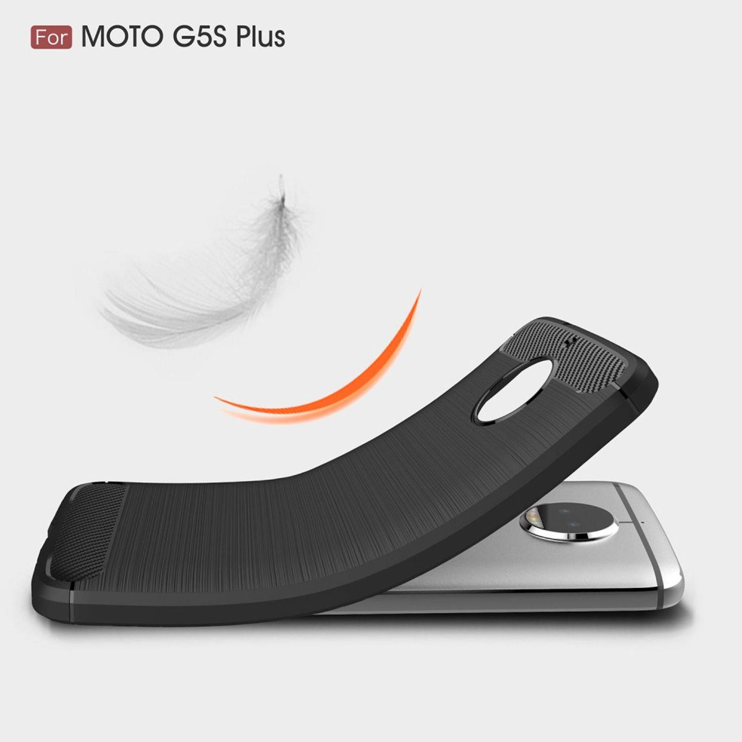 Motorola Moto G5S Plus Handyhülle Carbon Optik Backcover Blau