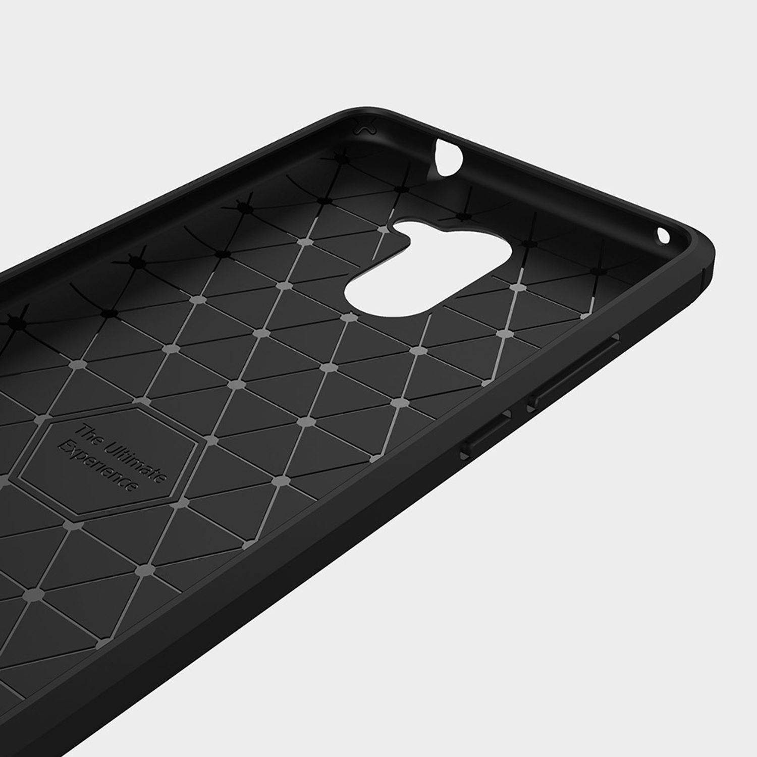 Huawei Y7 Prime Handyhülle Carbon Optik Backcover Schwarz