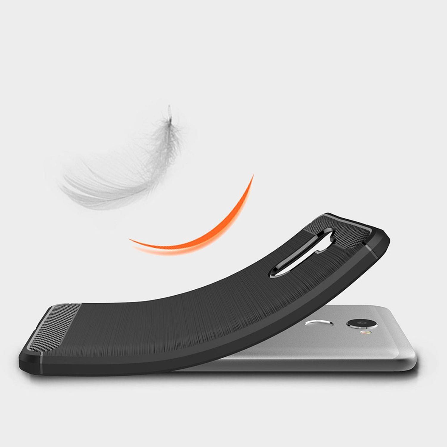 Huawei Y7 Prime Handyhülle Carbon Optik Backcover Schwarz