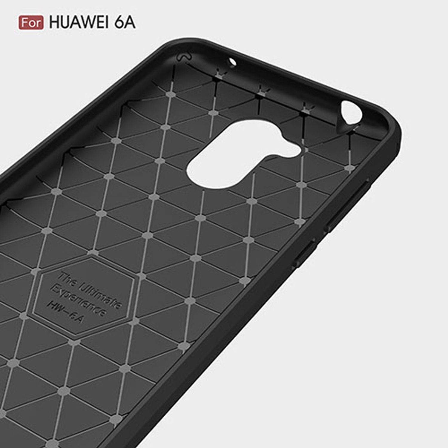 Huawei Honor 6A Pro Handyhülle Carbon Optik Backcover Grau