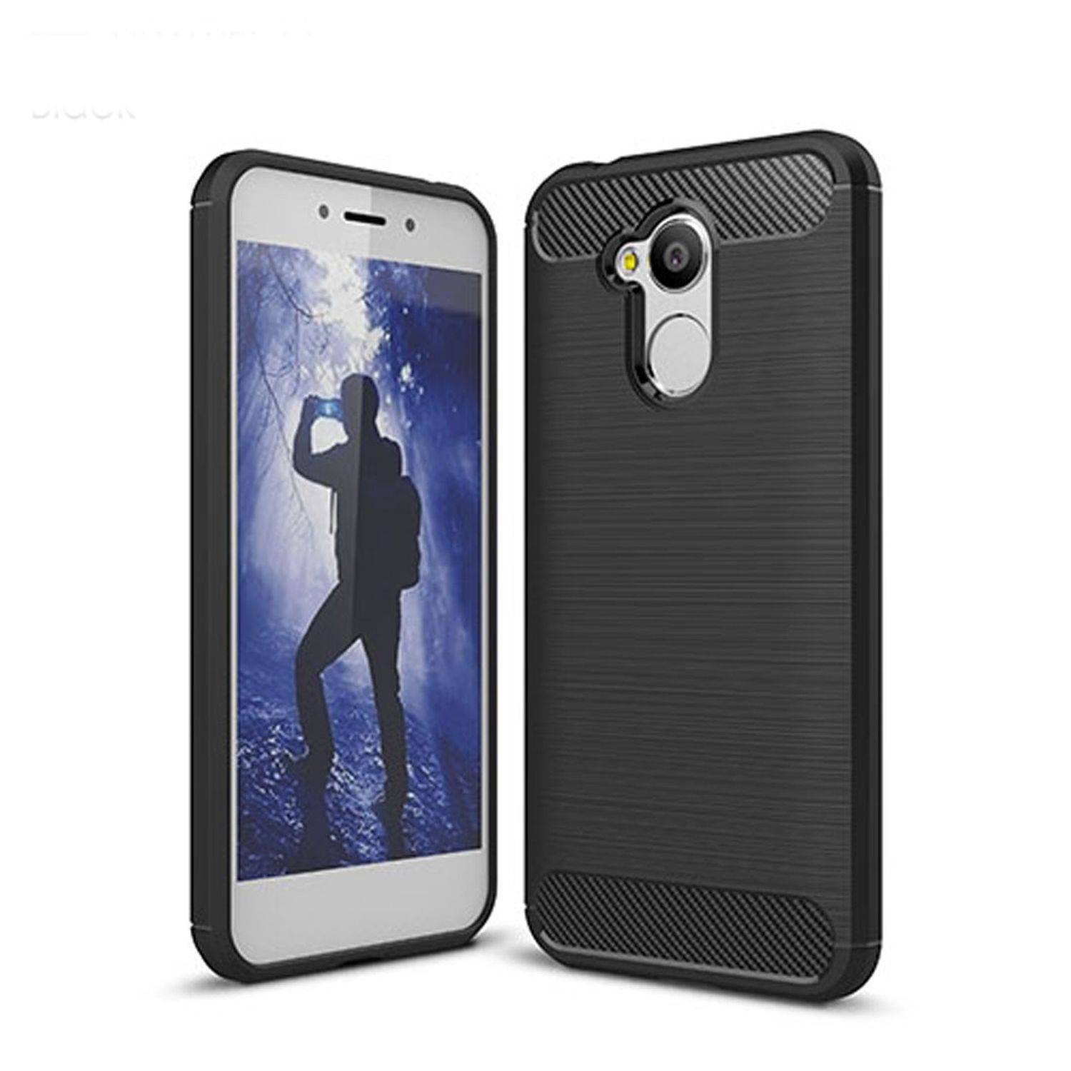 Huawei Honor 6A Pro Handyhülle Carbon Optik Backcover Schwarz