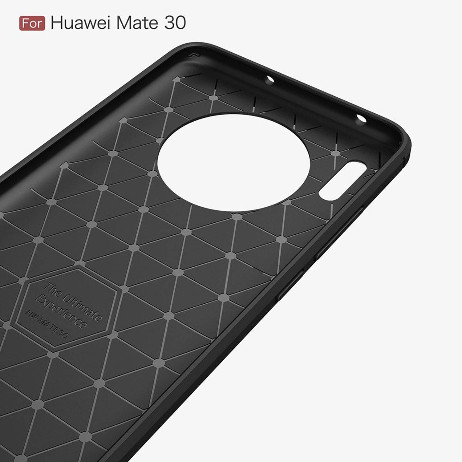 Huawei Mate 30 Handyhülle Carbon Optik Backcover Grau